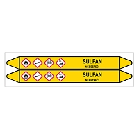 Značení potrubí, sulfan,2 ks, 450 × 52 mm